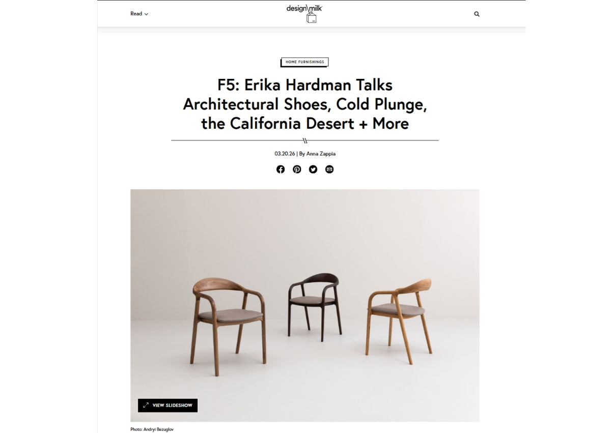 F5: Erika Hardman praat over architectonische schoenen, cold plunges, de Californische woestijn en meer