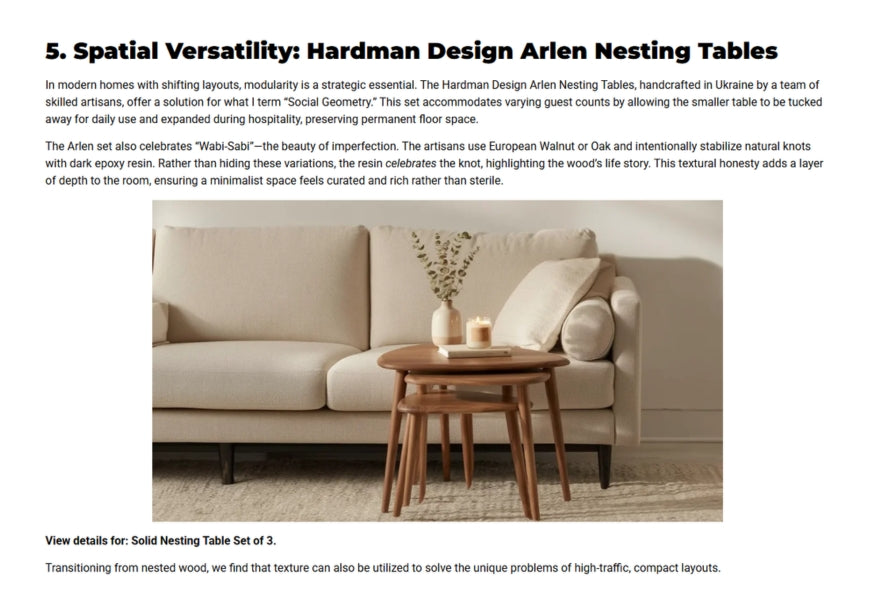 Ruimtelijke veelzijdigheid: Hardman Design Arlen bijzettafels
